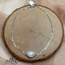 Сребърна гривна с циркони B-641